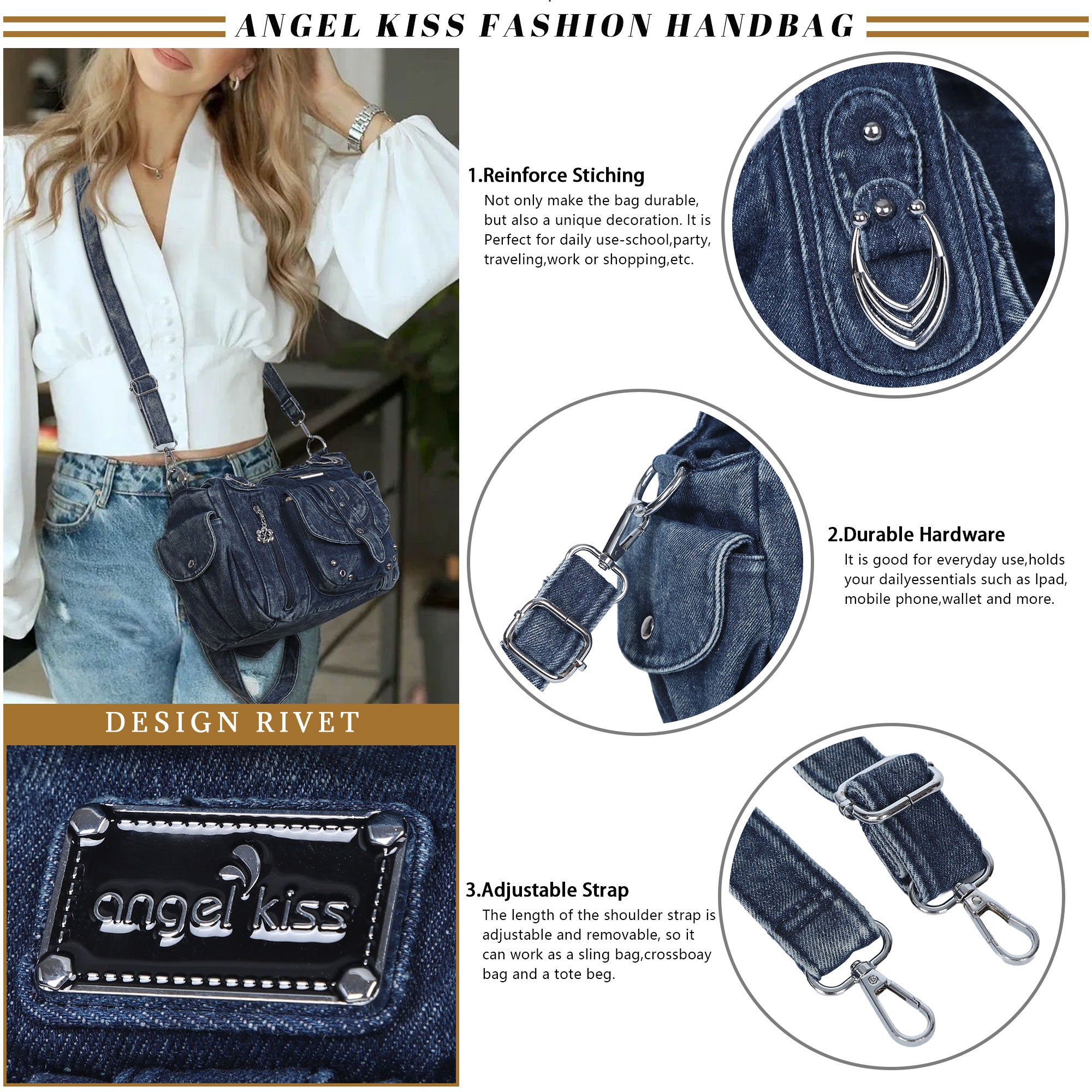 Retro Solid Color Spacious Unique Texture Wandering Bag