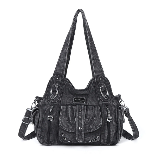 Classic Denim Purses  with Metal Hardware
