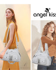 AngelKiss Tie-Dye Artistic Handbag with Crossbody Strap
