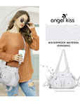 AngelKiss Tie-Dye Artistic Handbag with Crossbody Strap