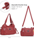 Women  handbag with High Quality Washed PU and Multi-pack