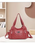 Women  handbag with High Quality Washed PU and Multi-pack