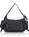 Vintage Washed Multi-Zip Women’s Shoulder Bag