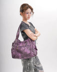 Vintage Braided-Trim Large Capacity Hobo Shoulder Bag