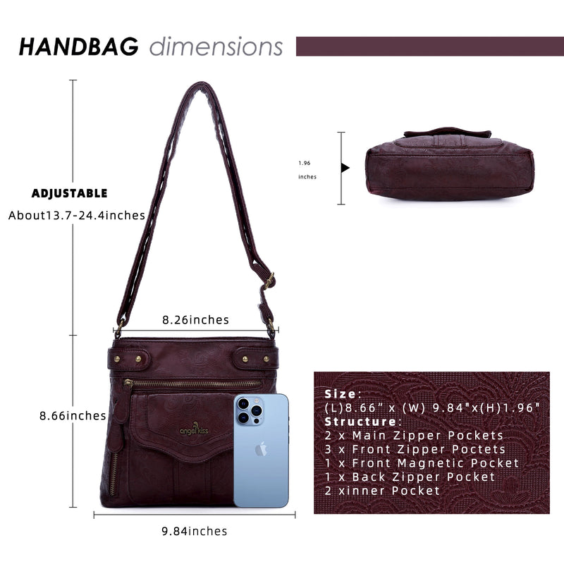 Women's black vintage crossbody bag