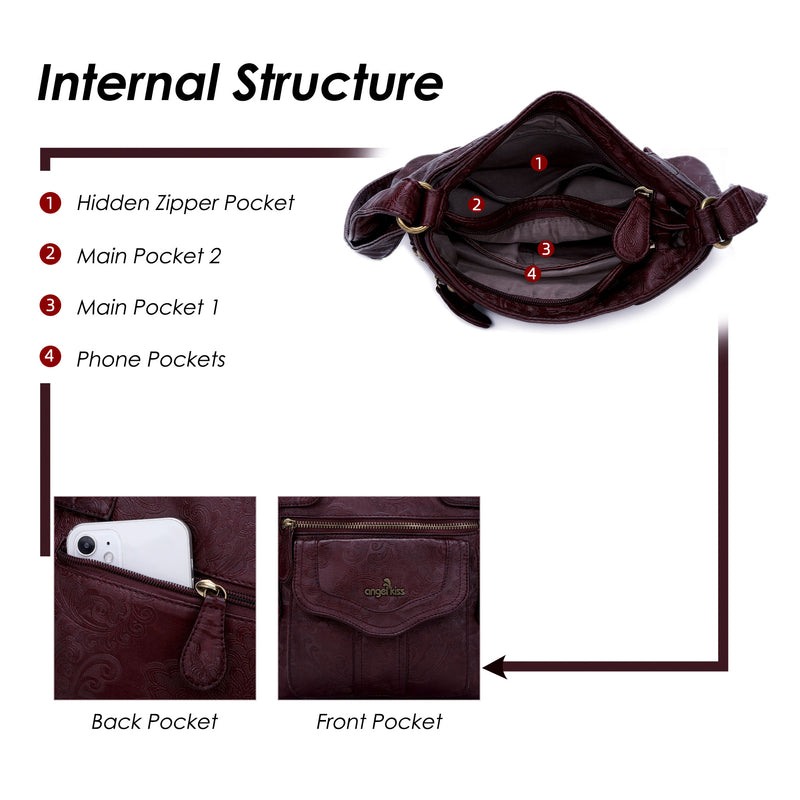 Women's black vintage crossbody bag