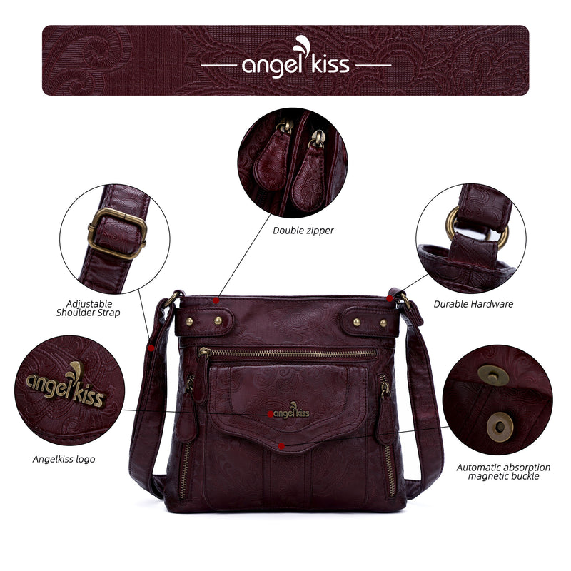 Women's black vintage crossbody bag