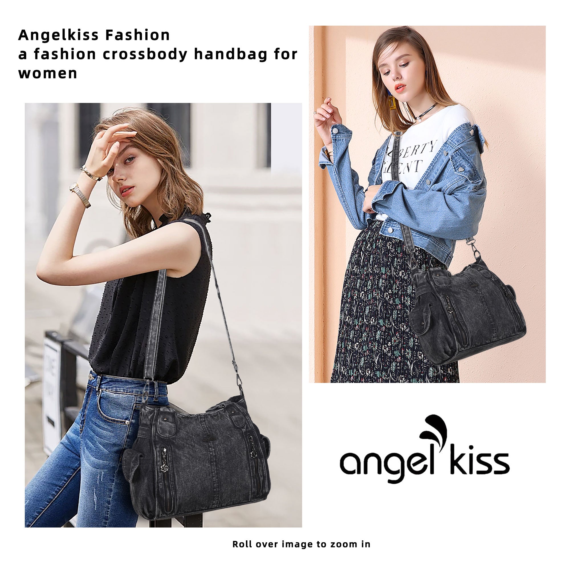 Angel Kiss Ladies Vintage Denim Handbag - Angel Kiss Bag
