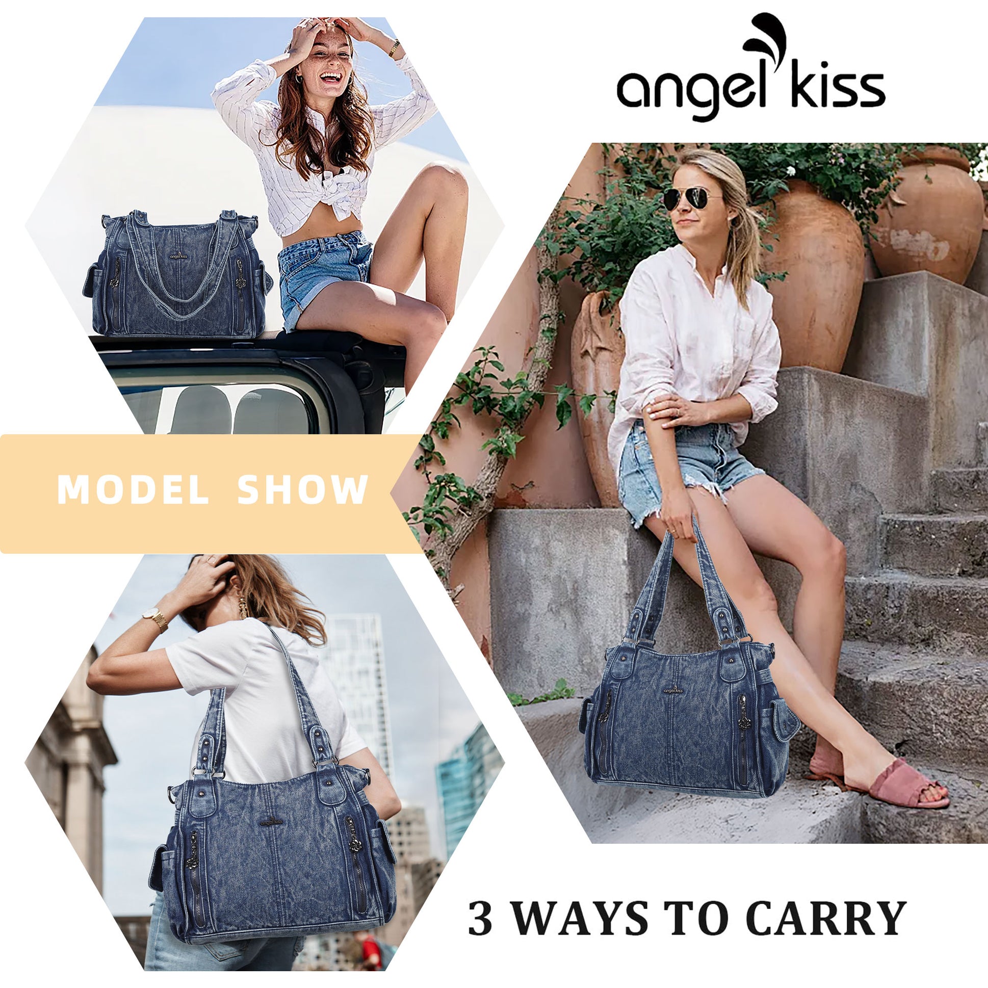 Angel Kiss Ladies vintage denim handbag-Angelkiss Bag