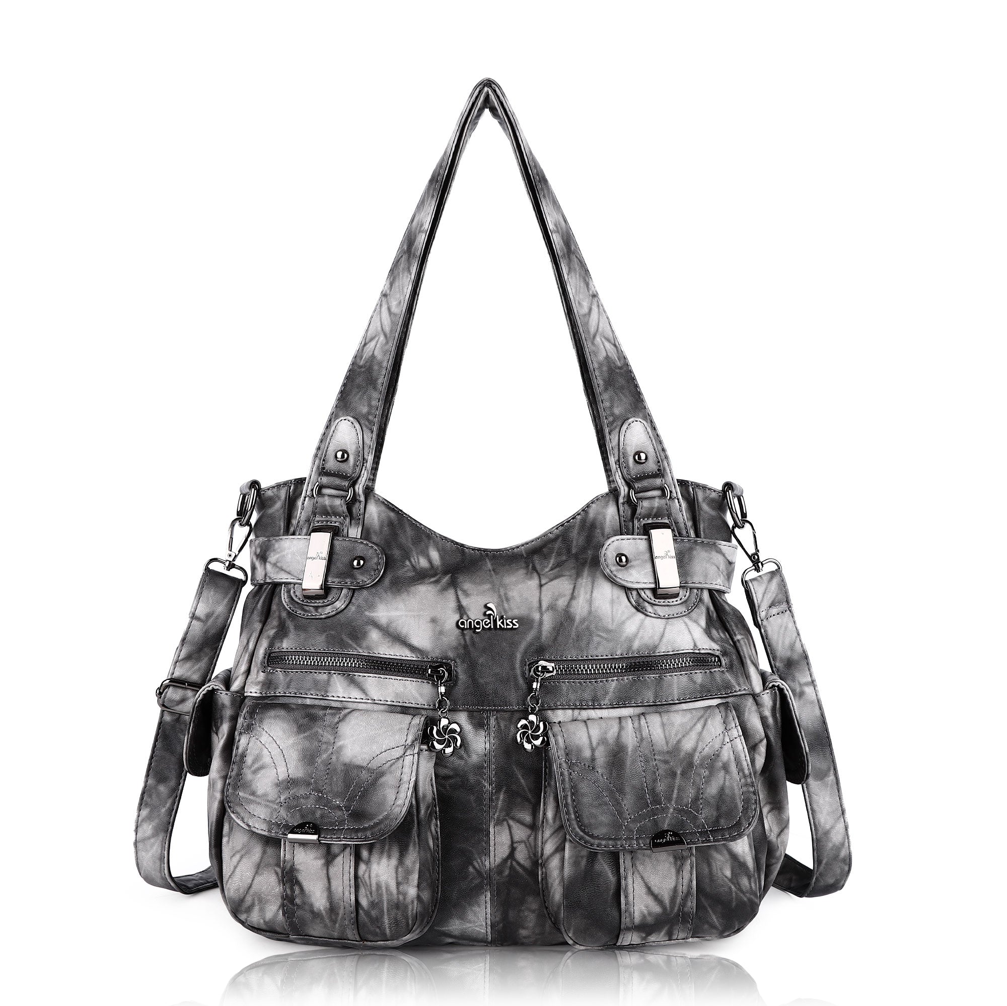 Washed Leather Hobobags Women Shoulder Bags