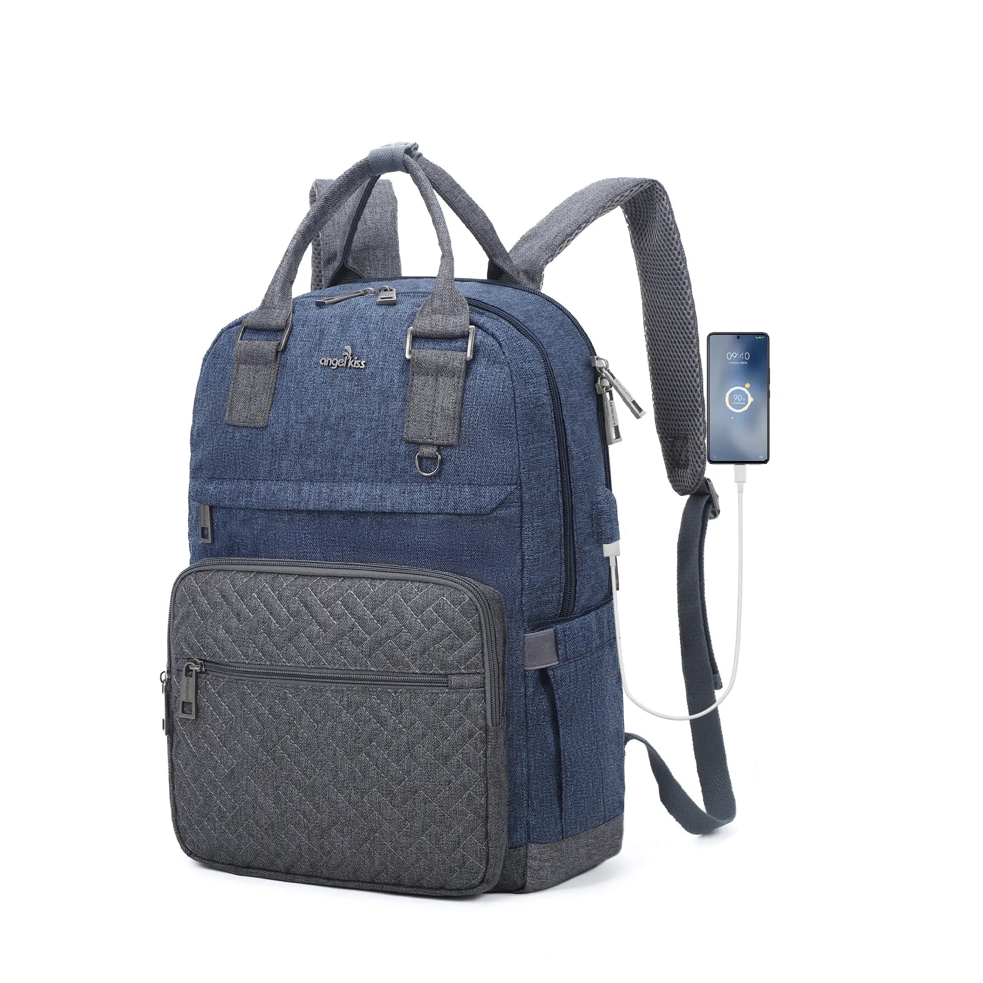 large capacity splicing daily convenient computer backpack for men and women