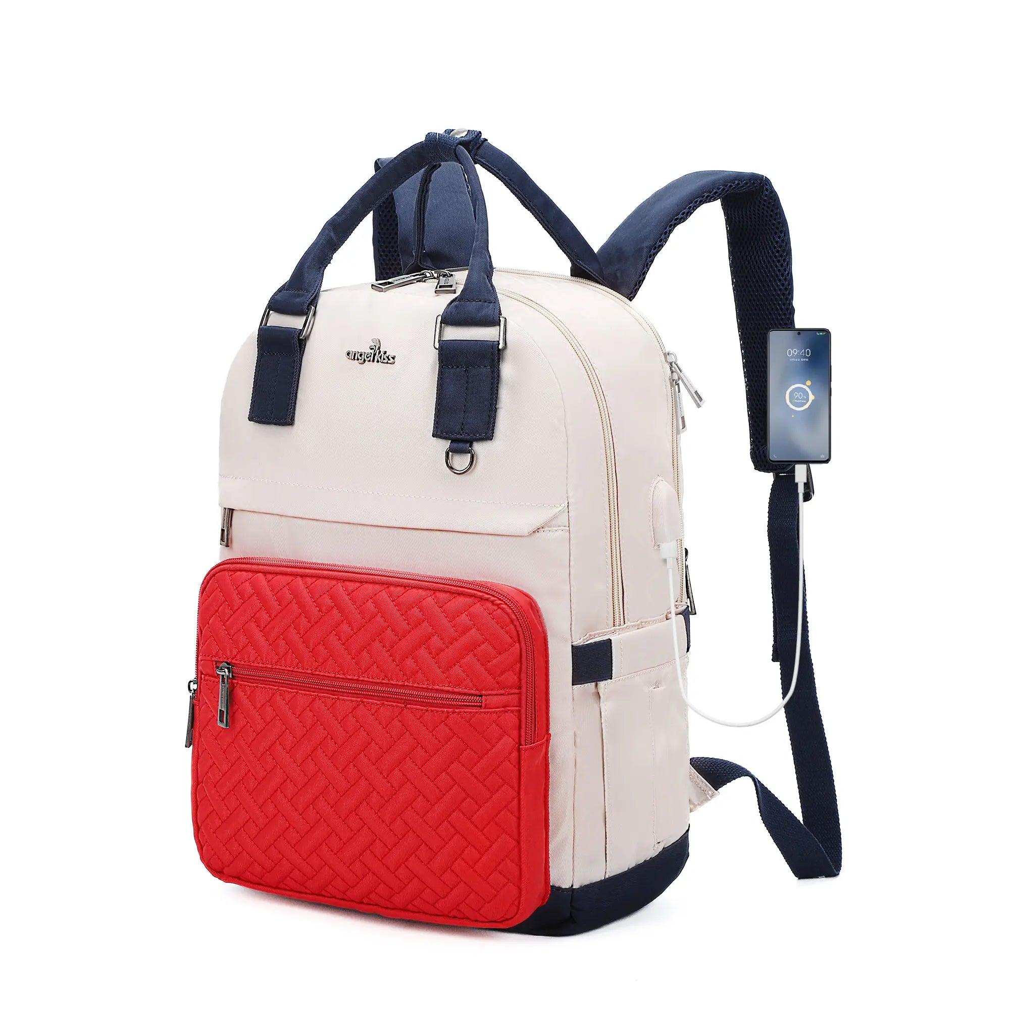 large capacity splicing daily convenient computer backpack for men and women