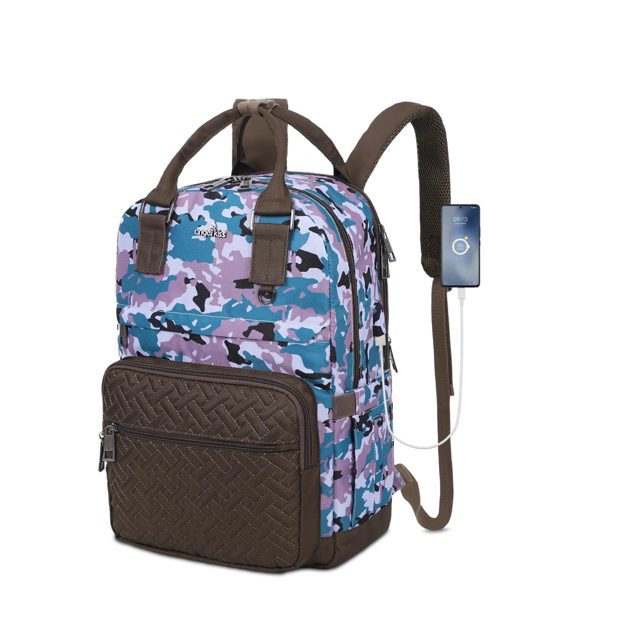 large capacity splicing daily convenient computer backpack for men and women