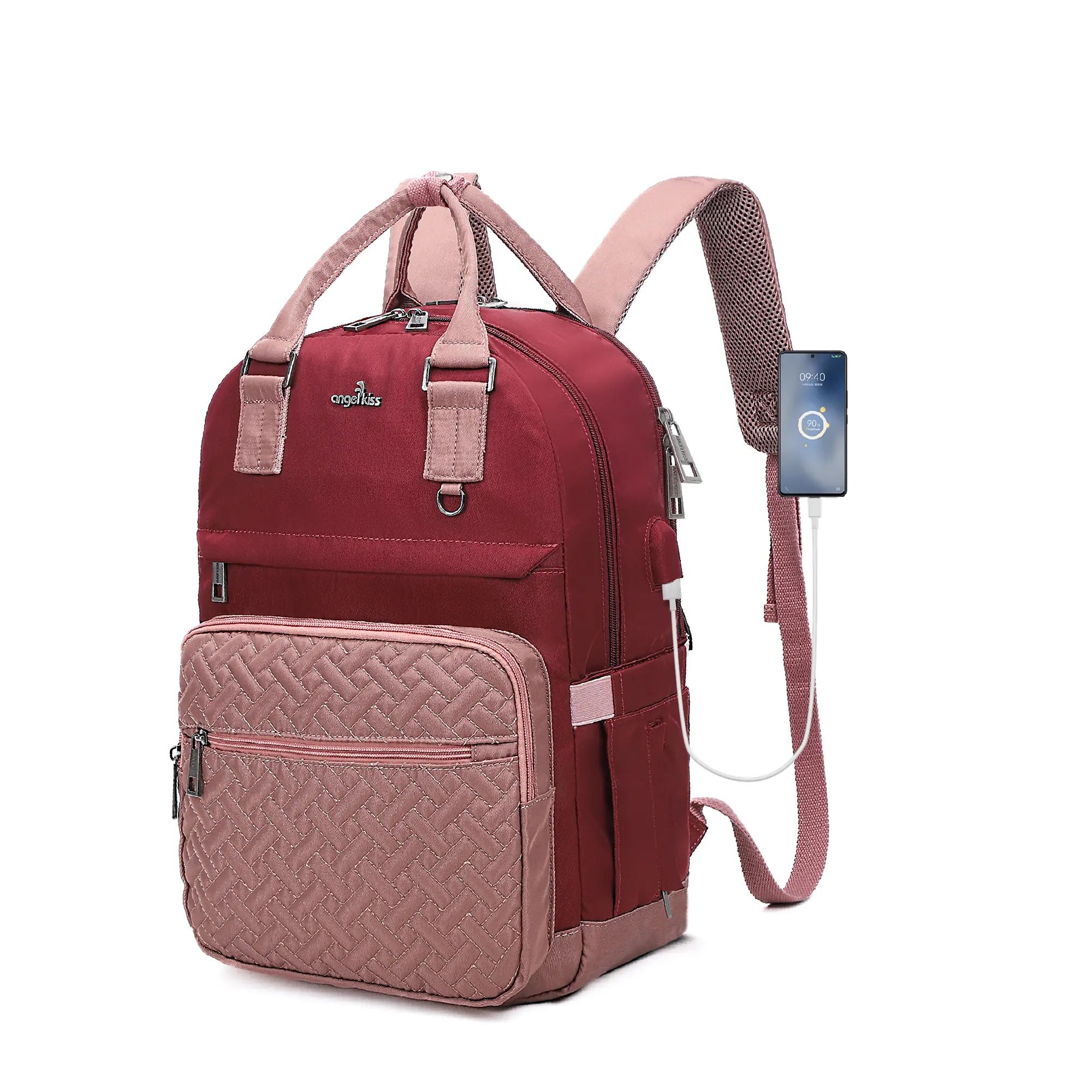 angel voices women's genuine leather backpack 7794733 Large Capacity Daily Convenient Computer Backpack For Men And Women