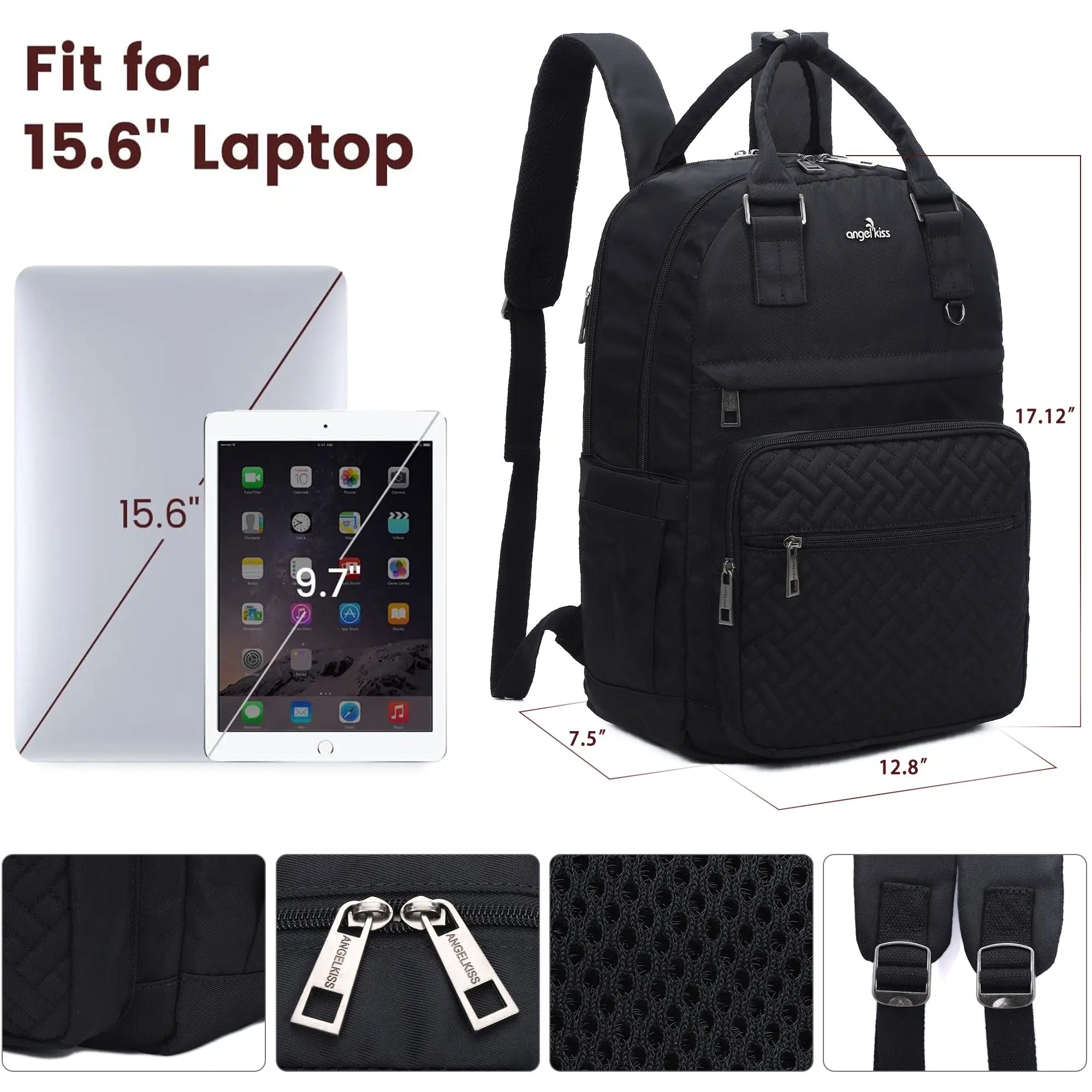 large capacity splicing daily convenient computer backpack for men and women