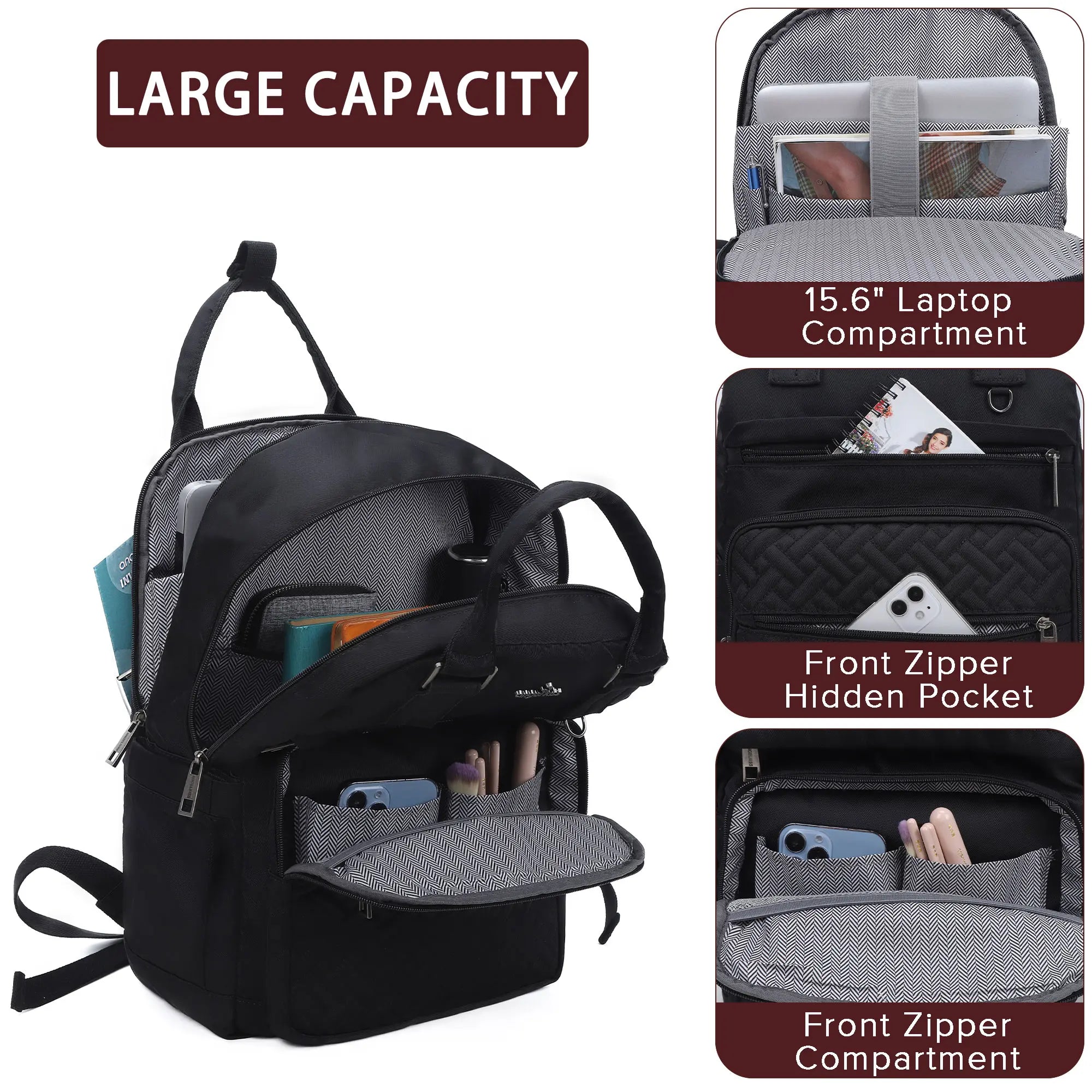 large capacity splicing daily convenient computer backpack for men and women