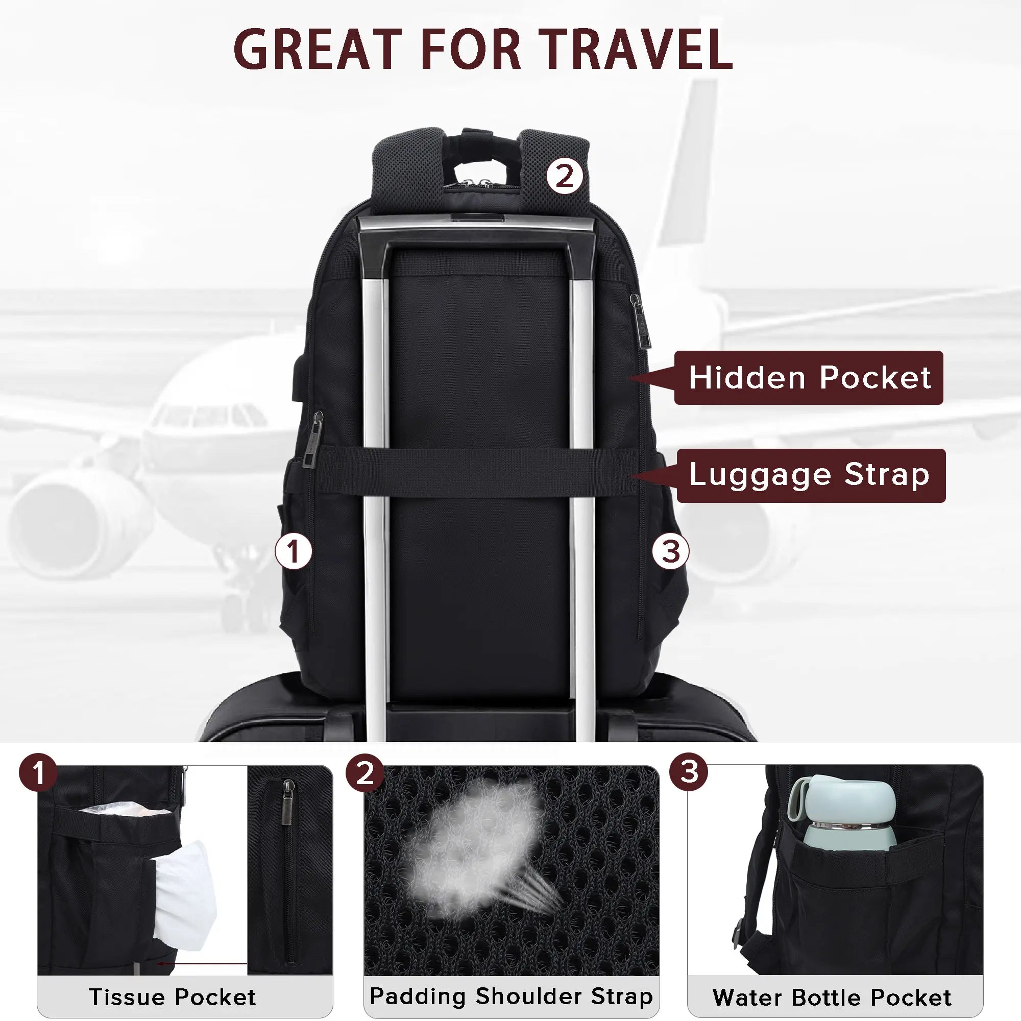 large capacity splicing daily convenient computer backpack for men and women