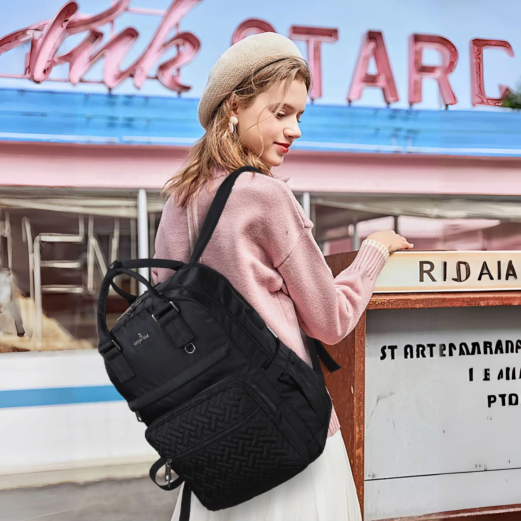 large capacity splicing daily convenient computer backpack for men and women