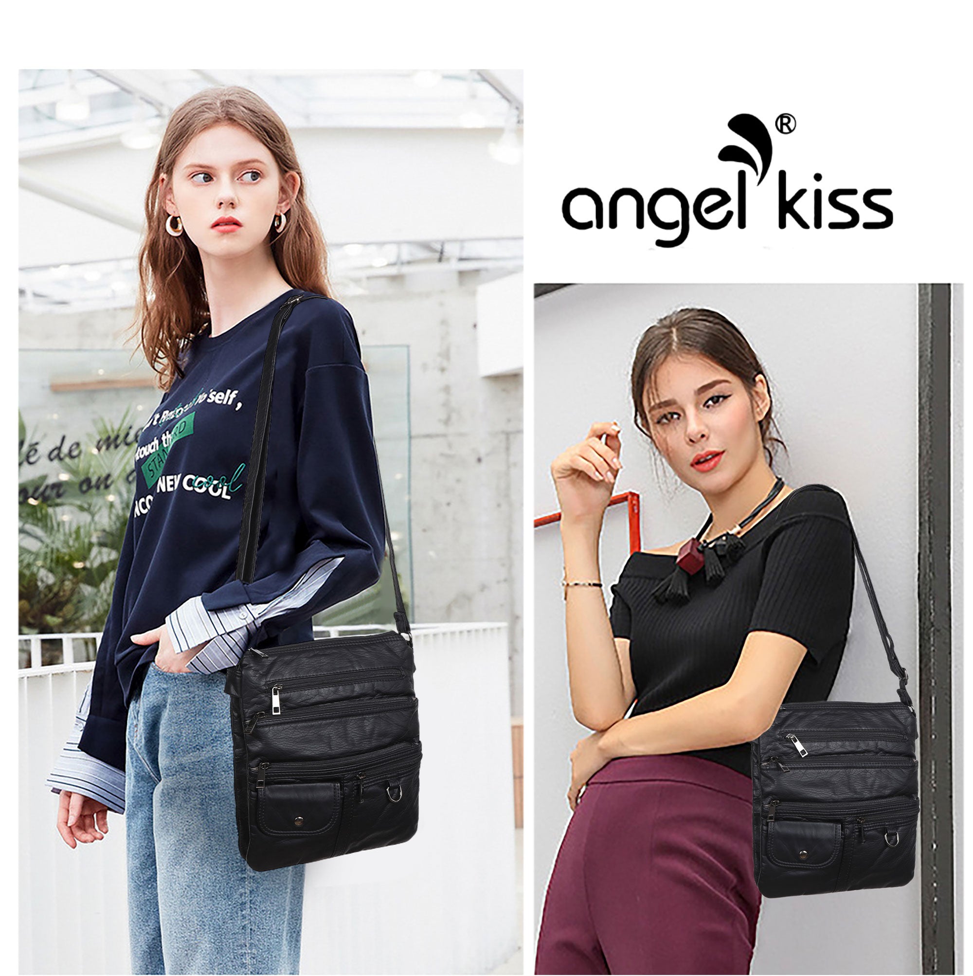 Vintage Solid Color Fashion Crossbody Bag - Angel Kiss Bag