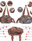 Washed Leather  Leopard print waterproof Handbag Unique Style For Women shoulder bag