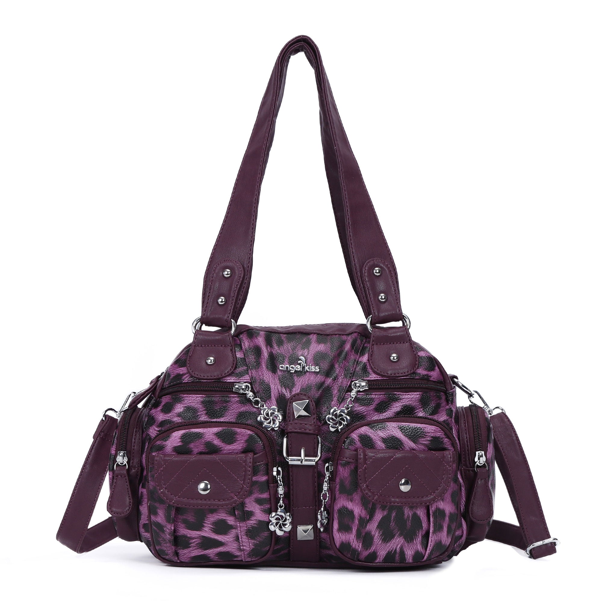 Washed Leather  Leopard print waterproof Handbag Unique Style For Women shoulder bag-Angelkiss Bag