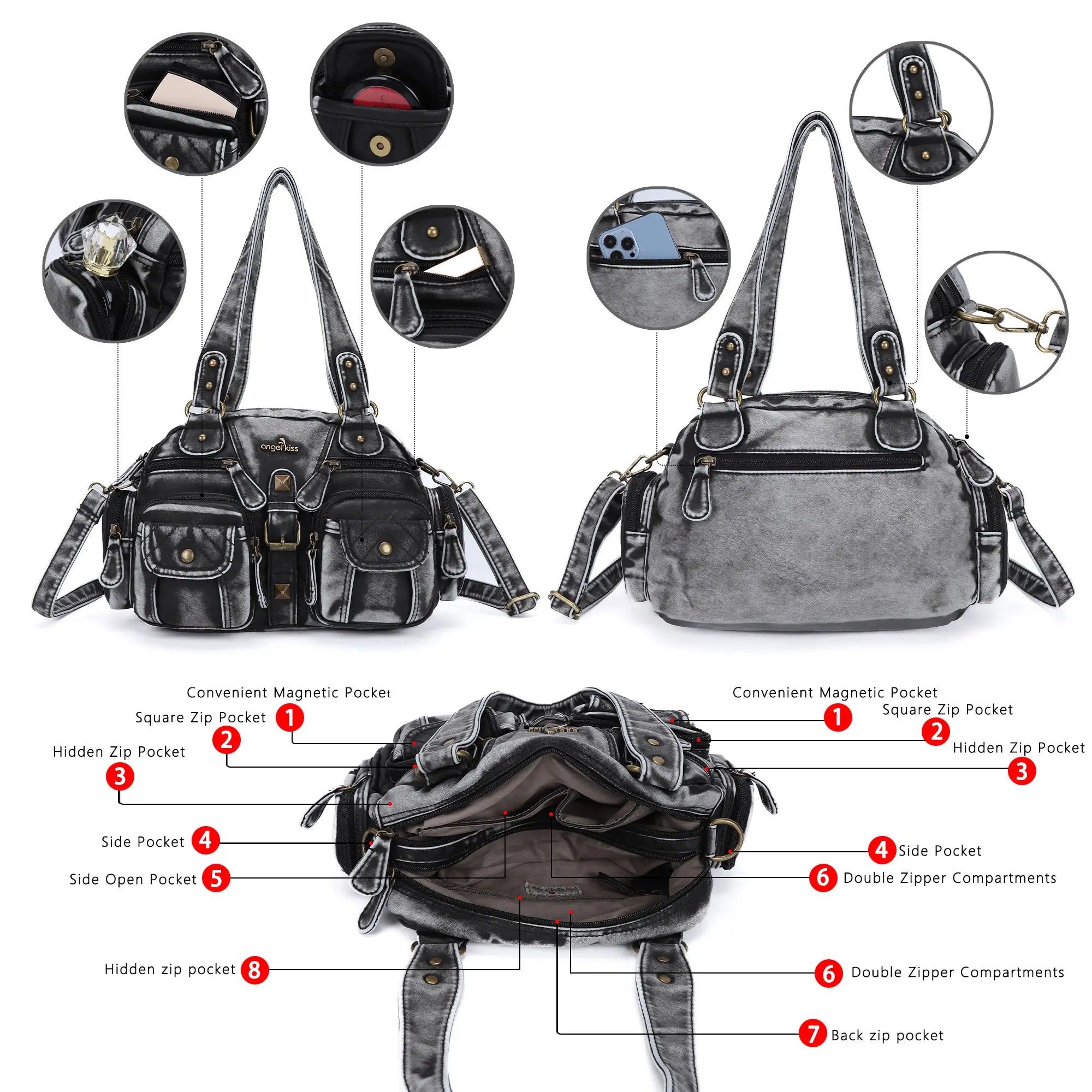 Women's vintage shoulder bag crossbody purse