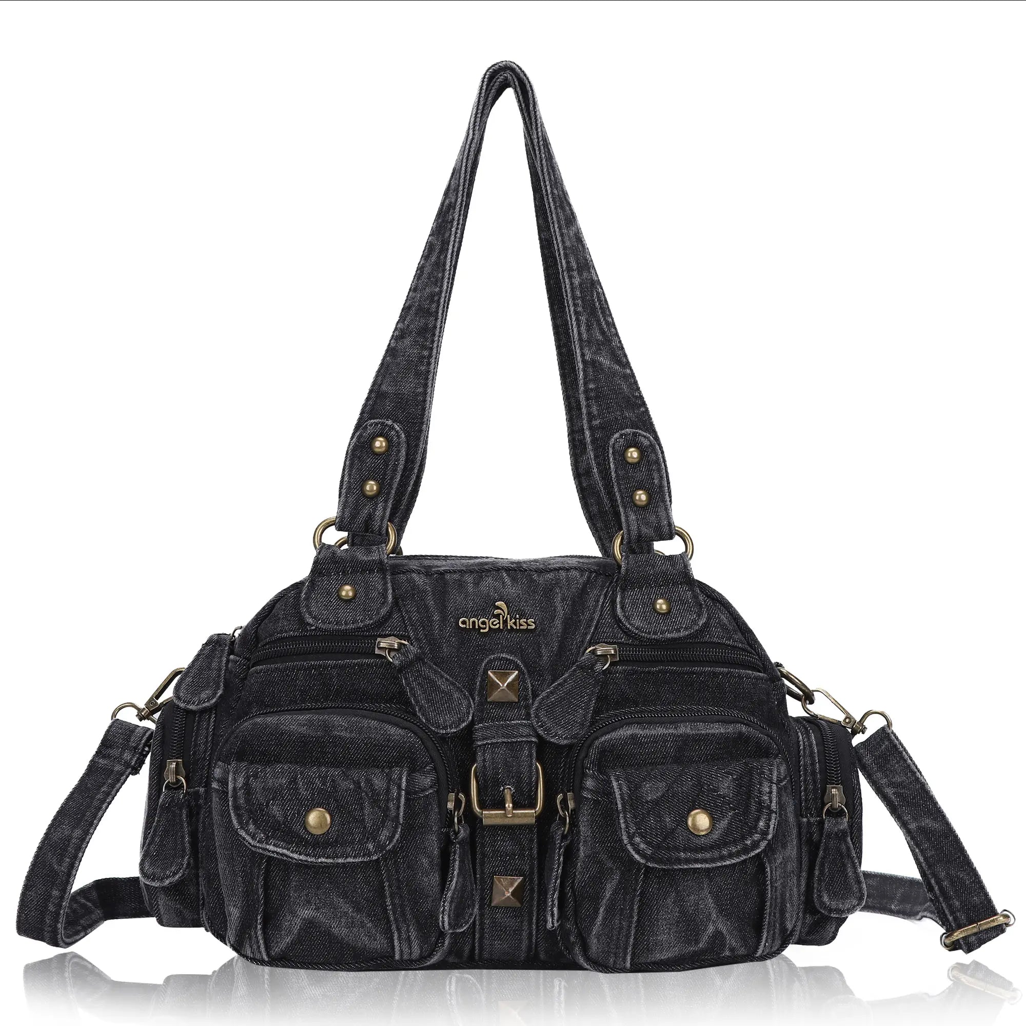 Washed Leather  denim design Handbag Unique Style For Women Crossbody Bag