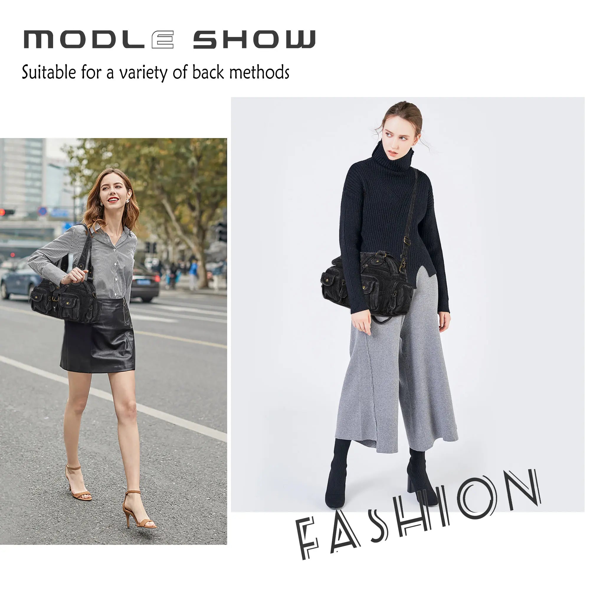 Washed Leather  denim design Handbag Unique Style For Women Crossbody Bag