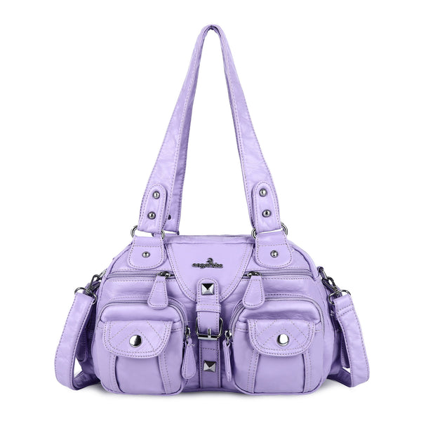 Washed Leather  Multilayer separation individuality Handbag Unique Style For Women
