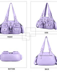 Washed Leather  Multilayer separation individuality Handbag Unique Style For Women