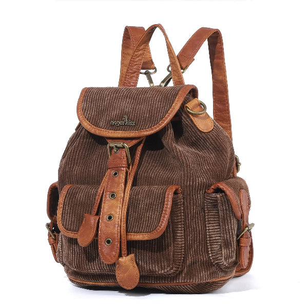 Washed Corduroy Convertible Backpack | Vintage Classic Style · Minimalist Practical Design