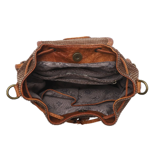 Washed Corduroy Convertible Backpack | Vintage Classic Style · Minimalist Practical Design