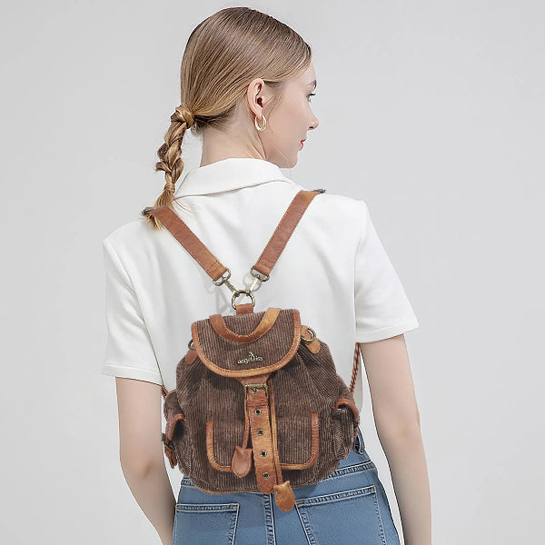 Washed Corduroy Convertible Backpack
