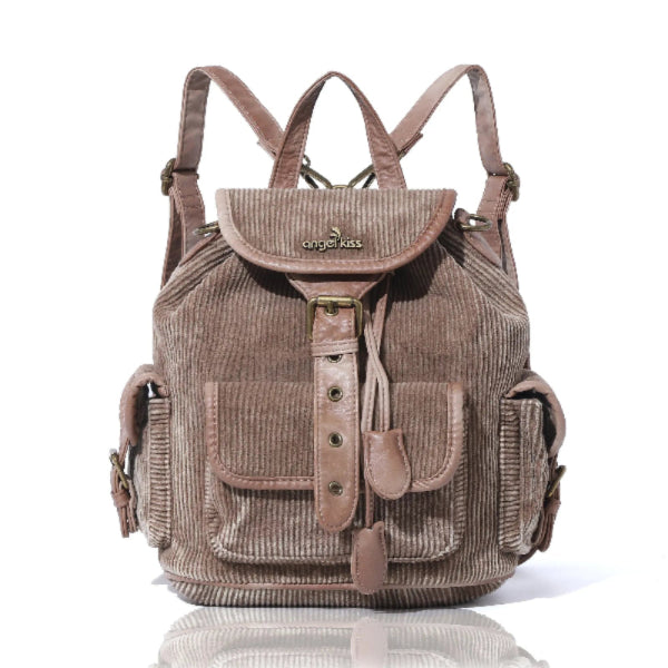 Washed Corduroy Convertible Backpack | Vintage Classic Style · Minimalist Practical Design
