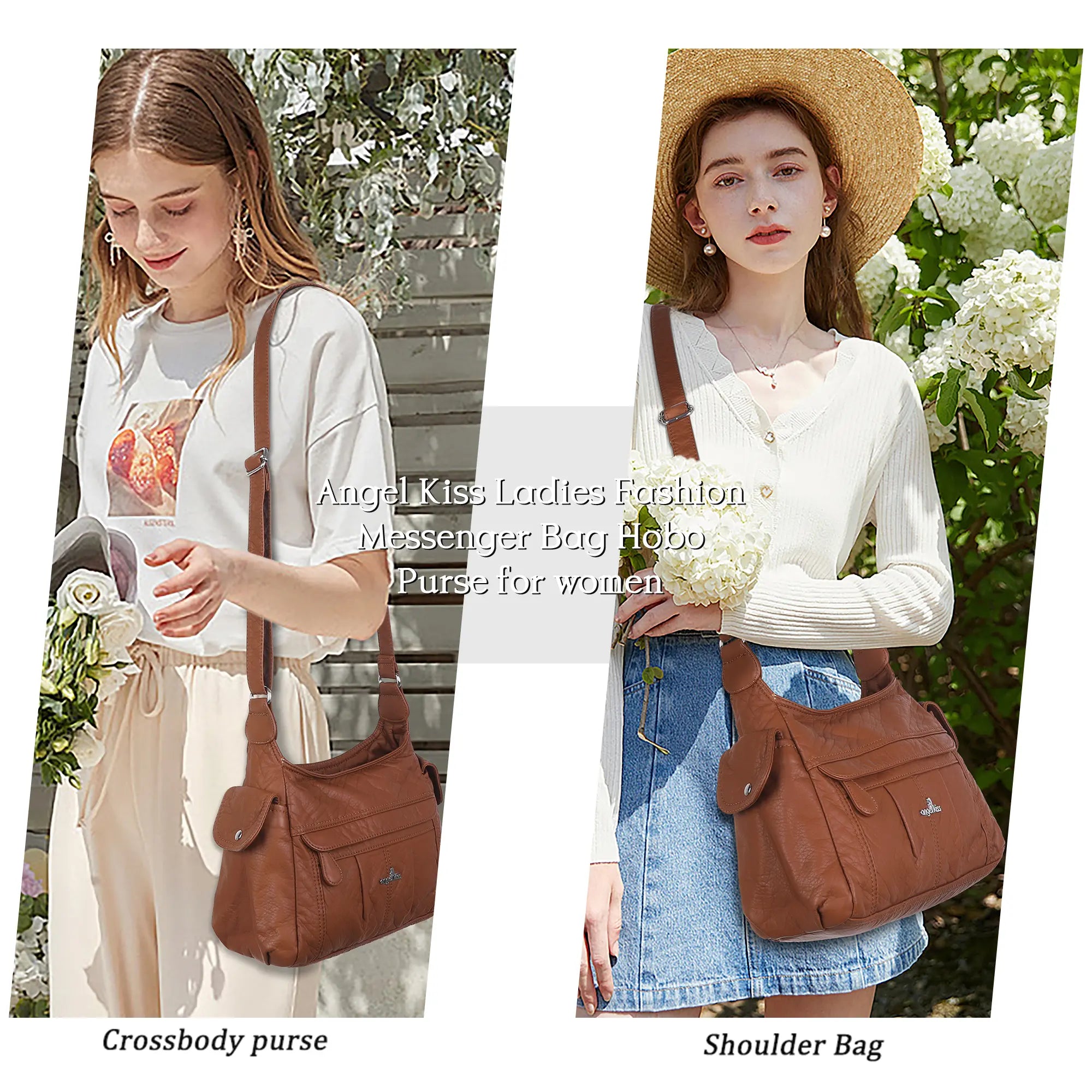 Classic Multi-Pocket Vegan Leather Shoulder Bag – Stylish &amp; Functional