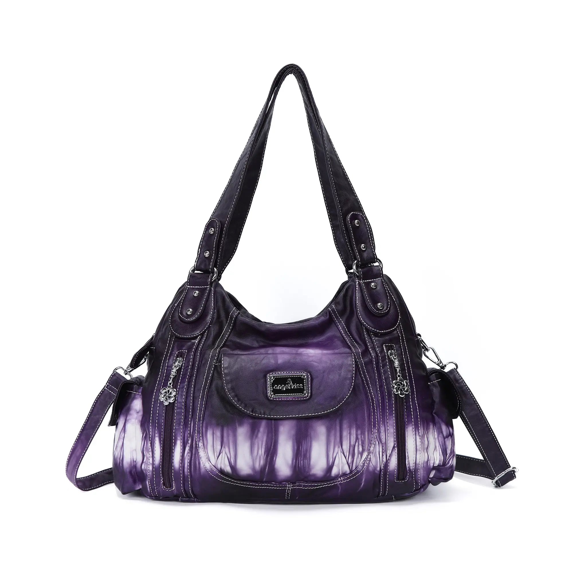 ROMANTIC CROWN★PLUMOSA SHOULDER BAG_2色♪ Angelkiss AK812-5G-1894-L02-8901-7 White/Black Handbag