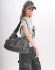 Women Handbag With High Quality Washed PU Multi Purpose Tote Bag