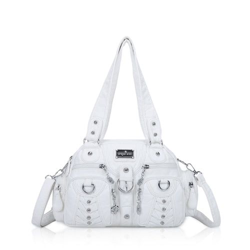 Borsa Hobo Angel Kiss In Pelle Vegana, Beige, 35x21x13 Cm. Elegante, Spaziosa E Versatile, Con Tracolla Regolabile