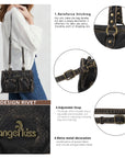 Classic Vintage Designer Soft Vegan Leather Handbag