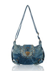 Vintage Boho Shoulder Bag – Washed Denim Purse for Free-Spirited Women