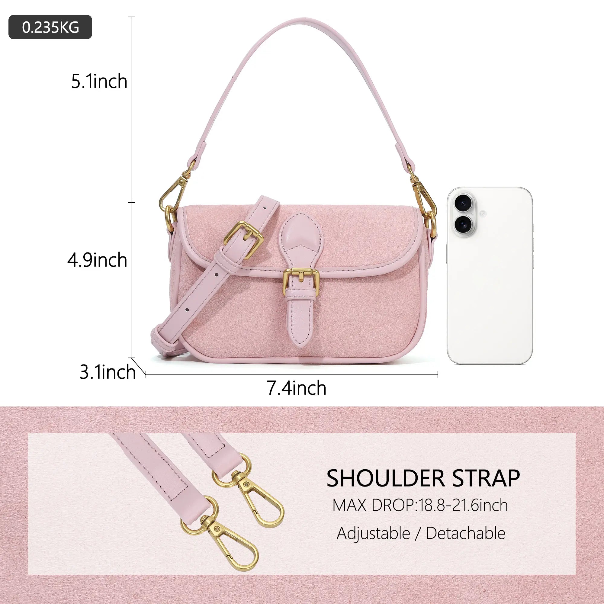 Suede Multi-Color Mini Shoulder Bag