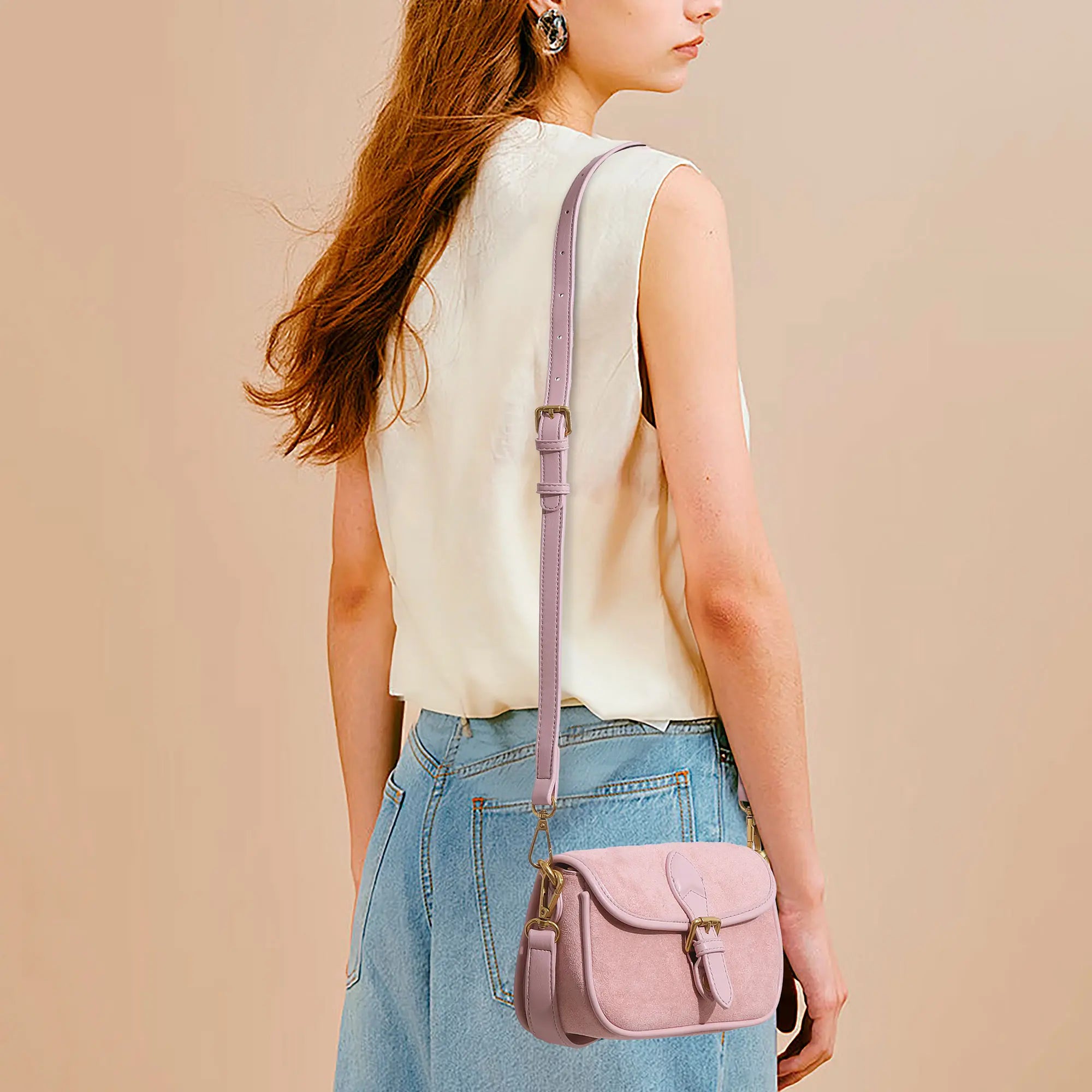 Suede Multi-Color Mini Shoulder Bag