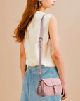 Suede Multi-Color Mini Shoulder Bag
