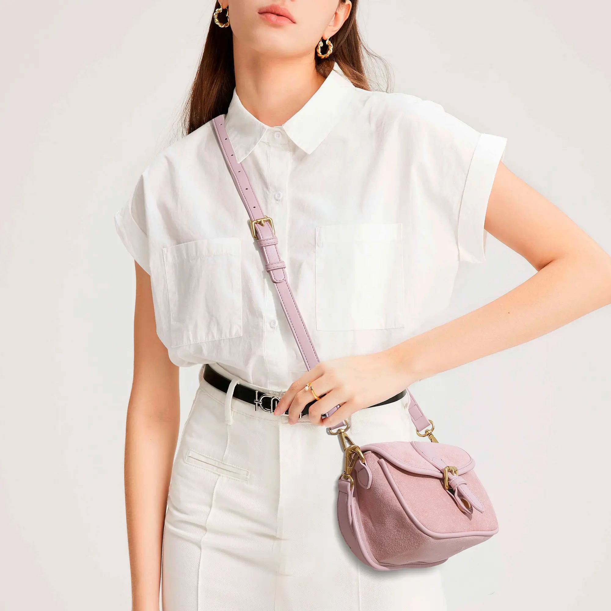 Suede Multi-Color Mini Shoulder Bag