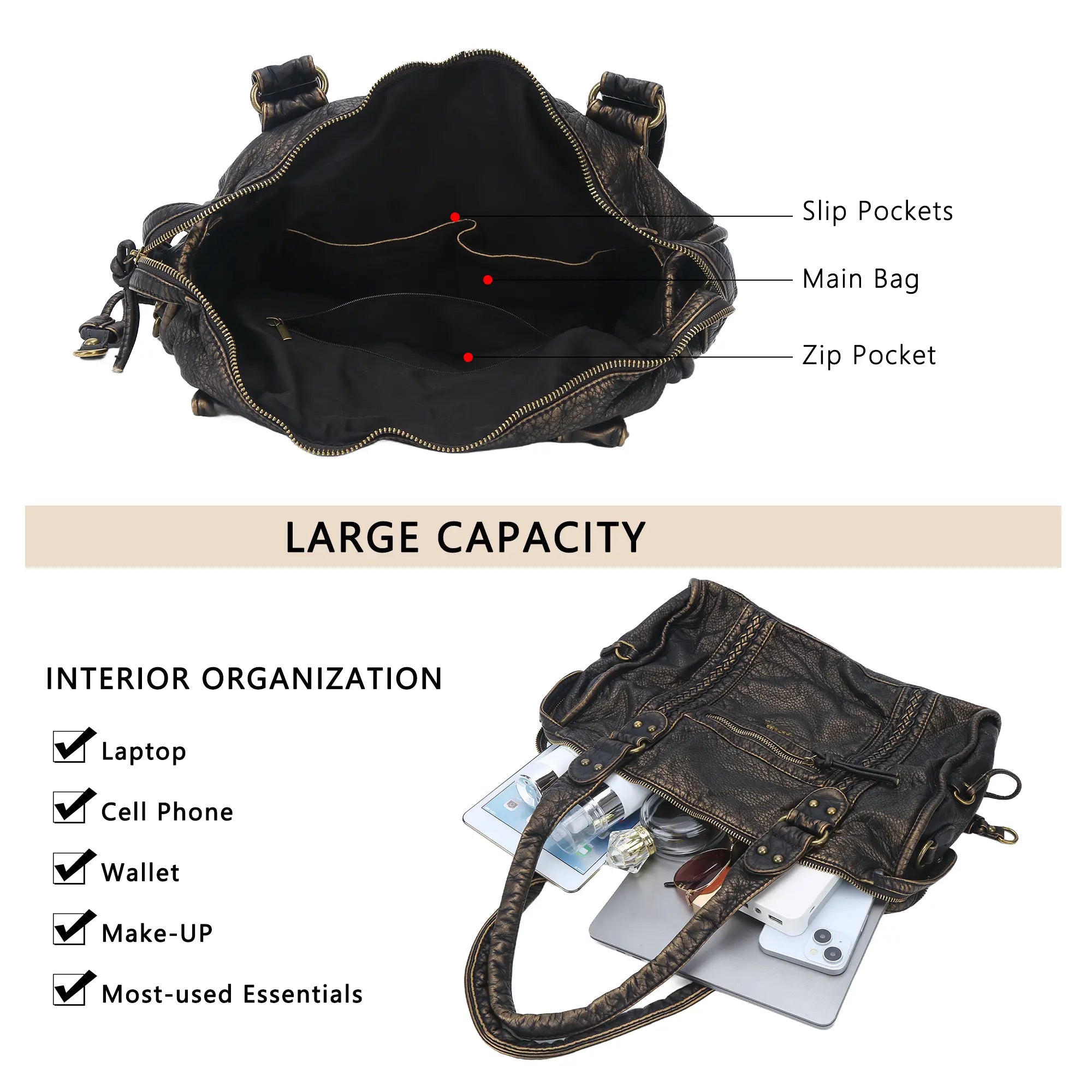 ANGELKISS Light Vintage Commuter Tote