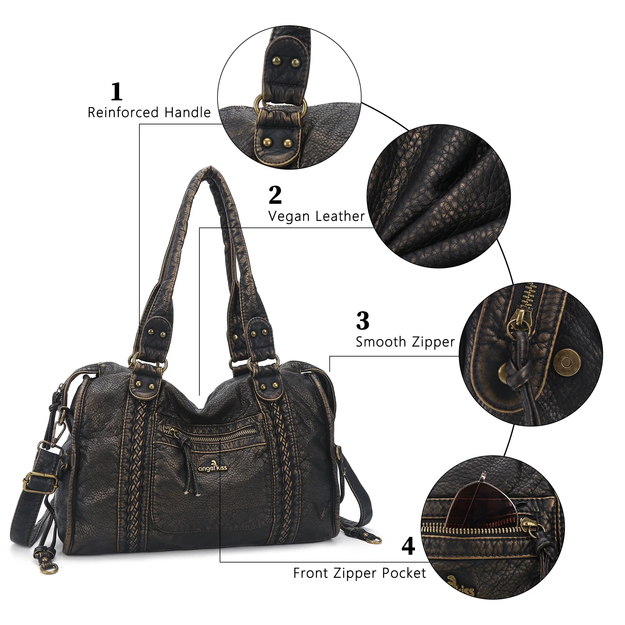 ANGELKISS Light Vintage Commuter Tote