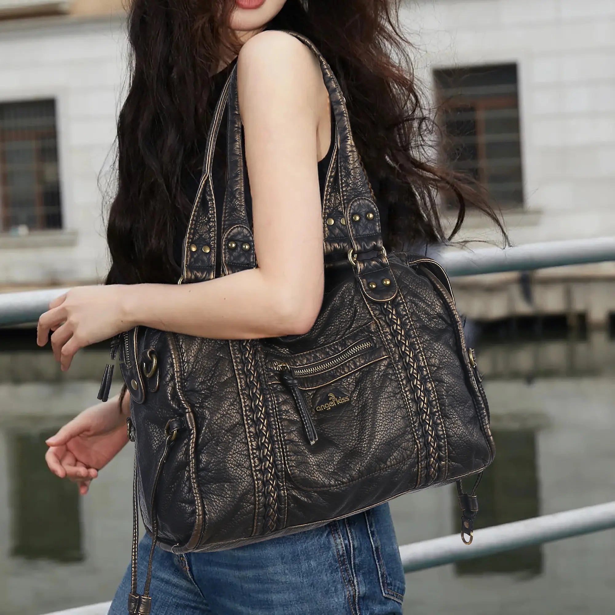 ANGELKISS Light Vintage Commuter Tote