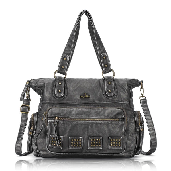 Vintage Vegan Leather Large Capacity Business Commuter Multi-functional Tote Shoulder Bag