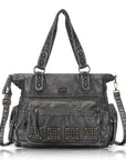 Vintage Vegan Leather Large Capacity Business Commuter Multi-functional Tote Shoulder Bag