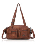 Multi-Pocket Bowling Shoulder Bag with Detachable Crossbody Strap